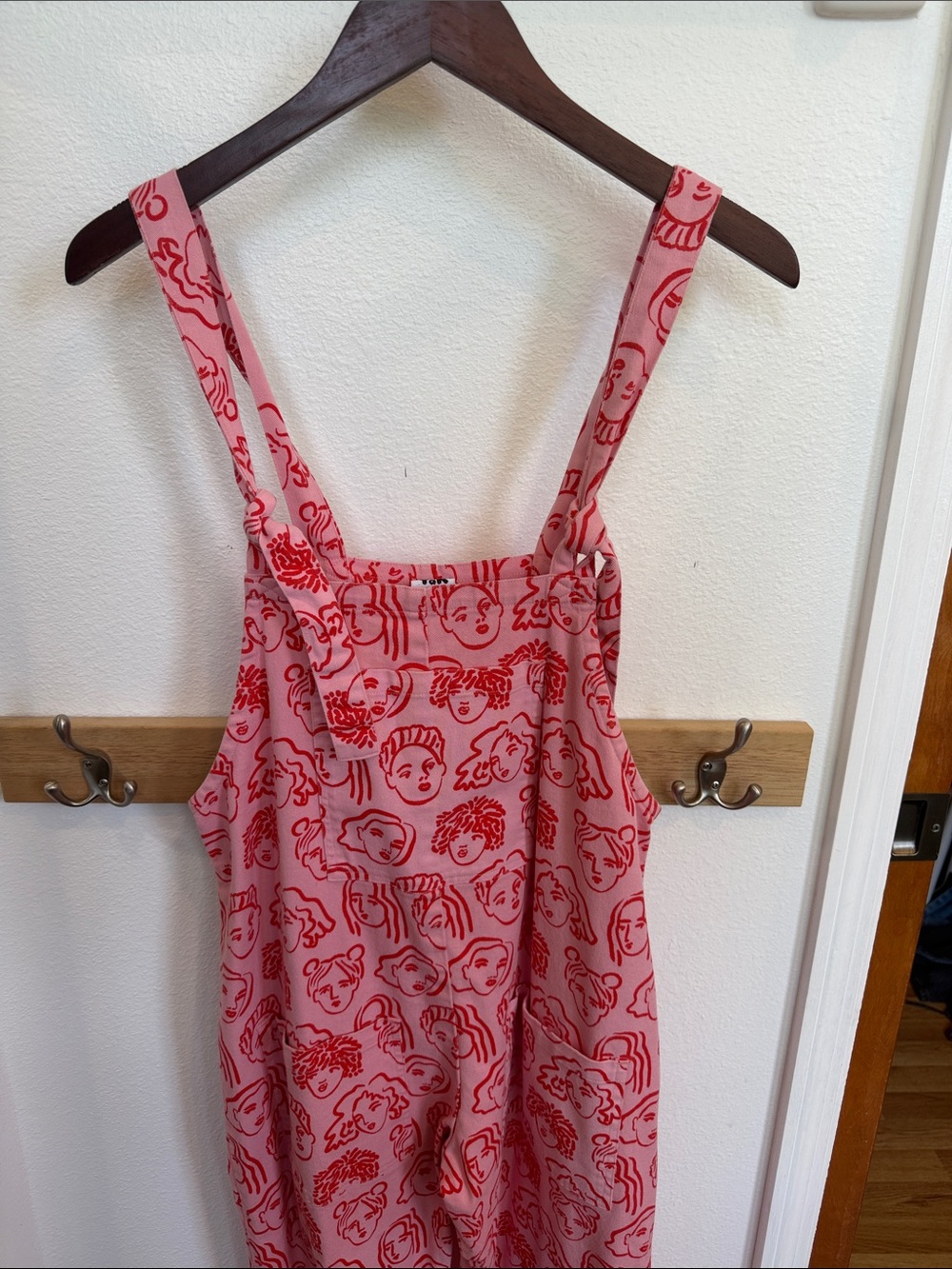 Lucy & Yak Pink Overall Dress with Red Face Print